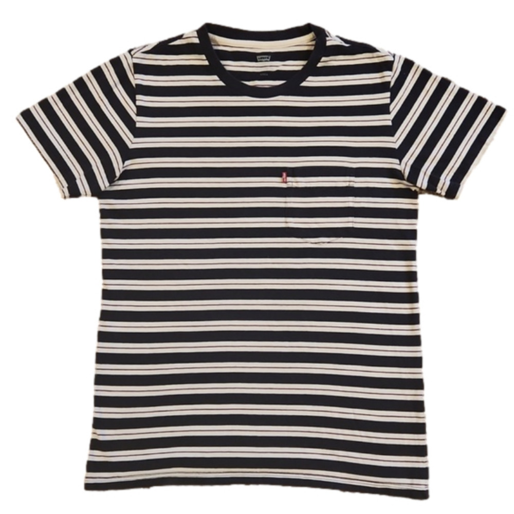 LEVI'S Blue Purple & White Stripes Casual T-shirt